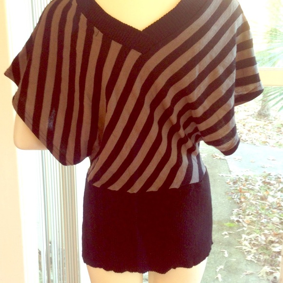 DE ROTCHILD STRIPED 🦇WING V-NECK SWEATER - Picture 2 of 7